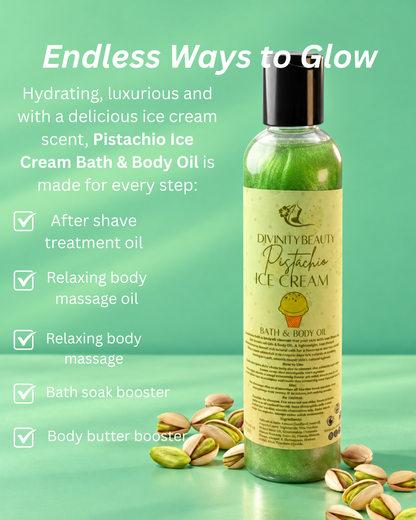 Aceite corporal y de baño de helado de pistacho