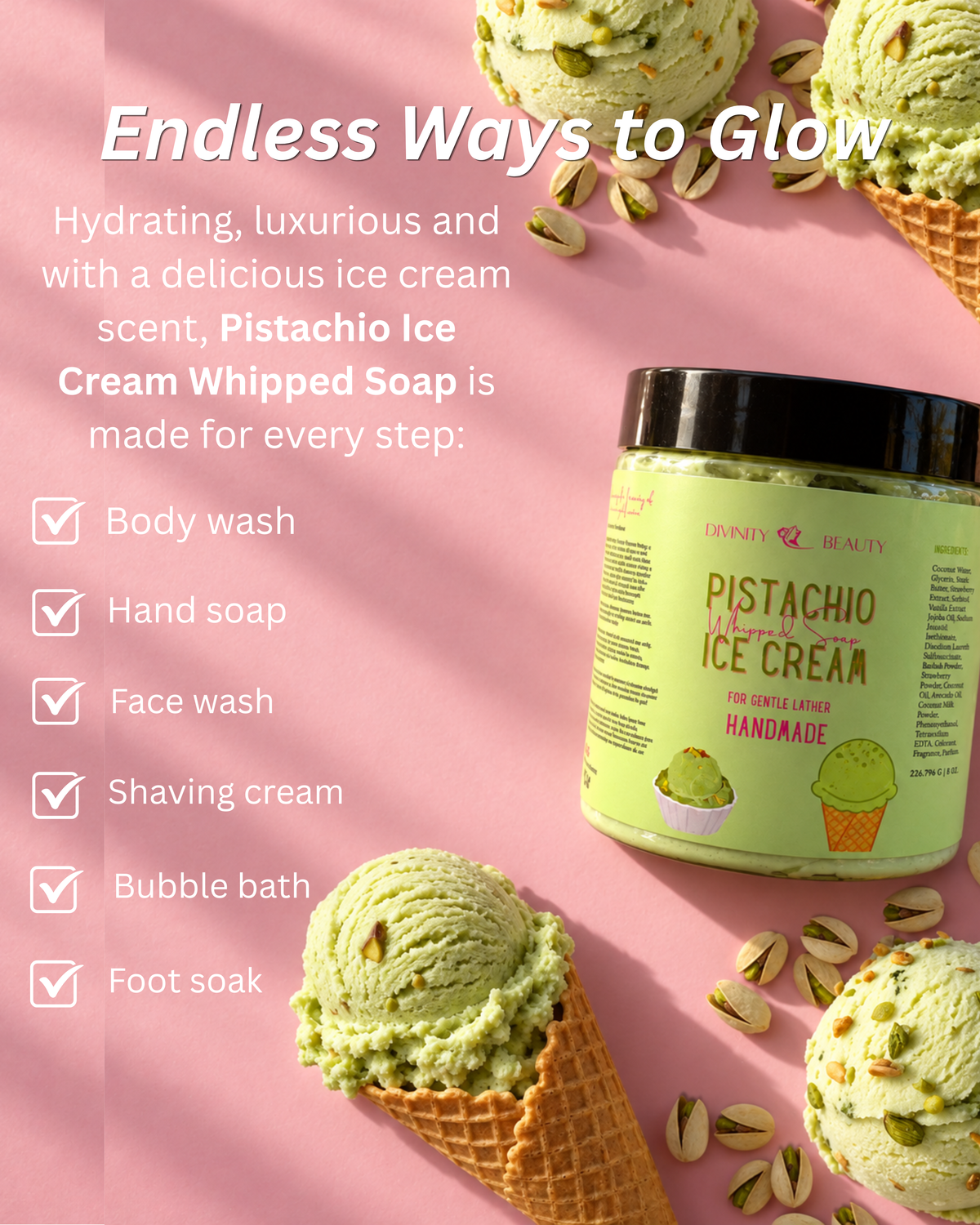 Jabón Batido de Helado de Pistacho