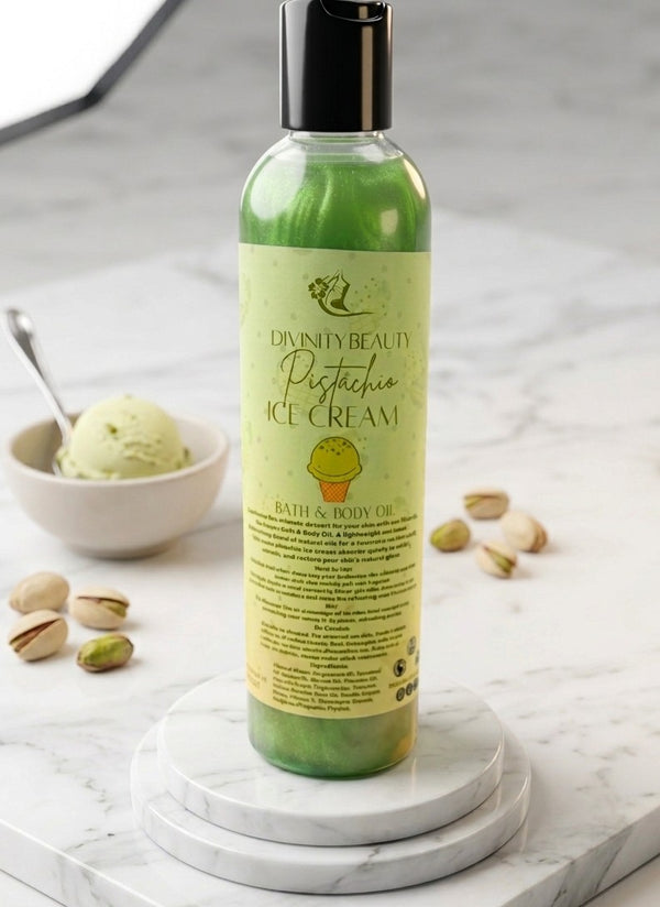 Aceite corporal y de baño de helado de pistacho